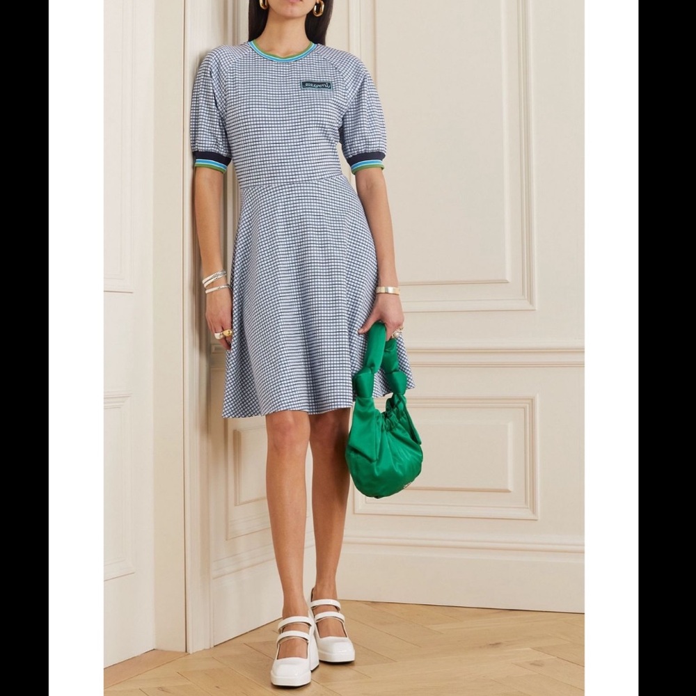 Marni Blue and White Checked Dress